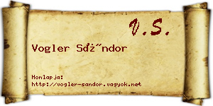 Vogler Sándor névjegykártya