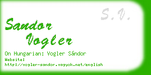 sandor vogler business card